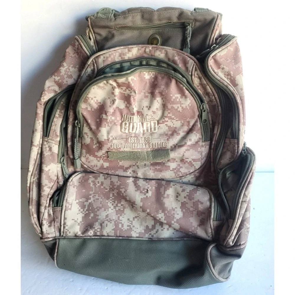 National‎ Guard Digital Camo Backpack Book bag Camping Laptop many pockets